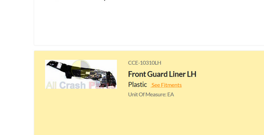 NEW LEFT FRONT INNER GUARD LINER FOR Mitsubishi Lancer CE 3-DOOR 5/1996-9/2004