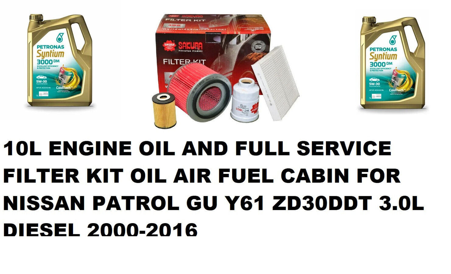 FULL SERVICE KIT WITH OIL FOR NISSAN PATROL GU Y61 ZD30DDT 3.0L DIESEL 2000-2016