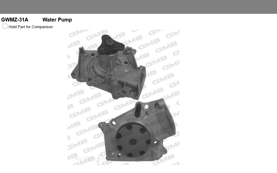 GENUINE GMB WATER PUMP+GASKET+SILICONE FOR Mazda 323 1.6 BG 16V (BG6S)
