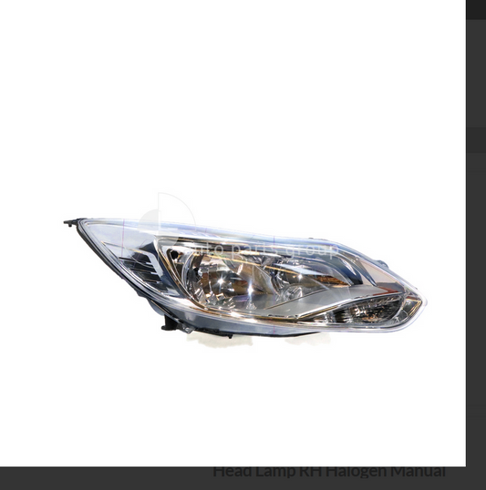 NEW RIGHT HEADLIGHT FOR FORD FOCUS LW 4/11-6/12 CHROME HALOGEN MANUAL ADJUST