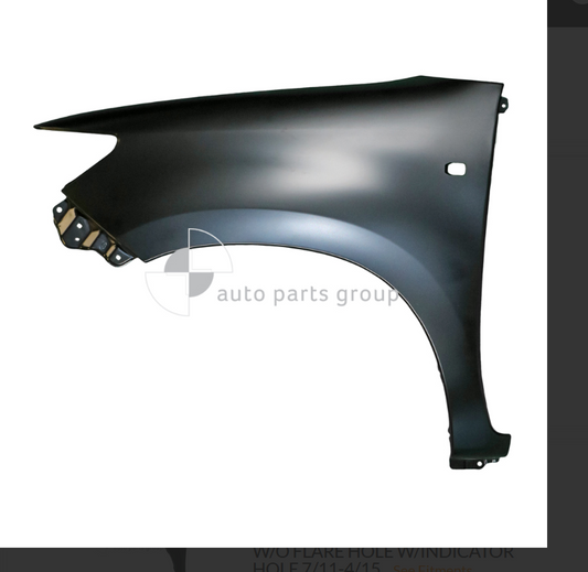 GENUINE LEFT FRONT GUARD FOR TOYOTA HILUX W/O FLARE HOLE W/INDICATOR 7/11-4/15