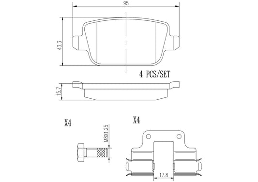 Brembo REAR Brake Pad Set For Land Rover Freelander 2 (L359) 2.2L Diesel & Petol