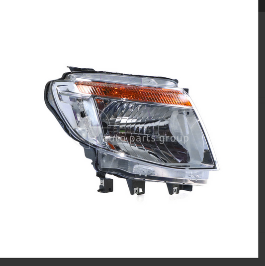 NEW RIGHT HEADLIGHT FOR FORD RANGER PX1 CHROME HALOGEN MANUAL ADJUST 11-15