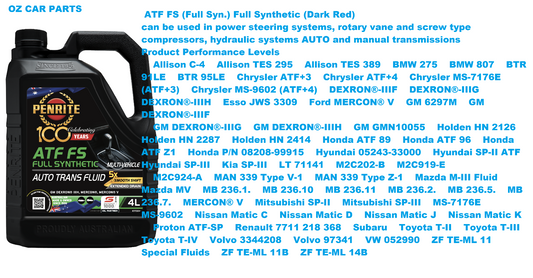 4-L-Automatic Transmission Oil PENRITE ATFFS004 ATF FS Full Synthetic (Dark Red)