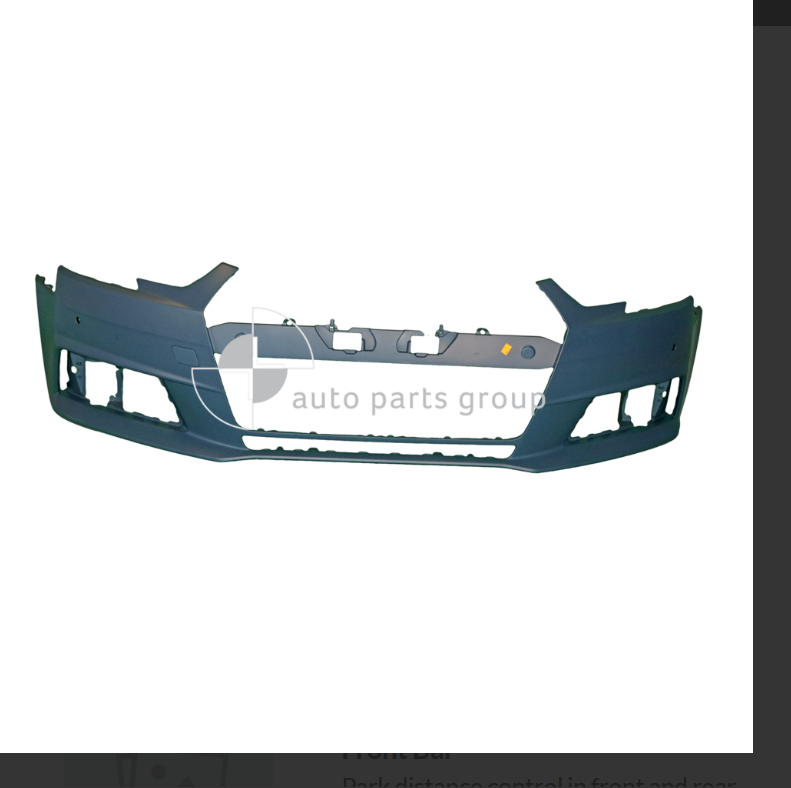 GENUINE FRONT BUMPER BAR FOR AUDI A4 2/2017-4/2019 SYS WITHOUT HEADLIGHT WASHER