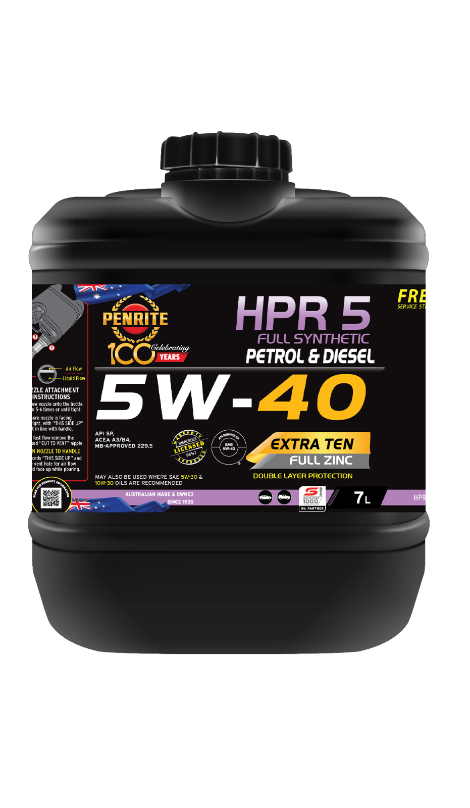 7-Litre-HPR 5 5W-40 (Full Synthetic) ENGINE OIL *PENRITE* HPR05007