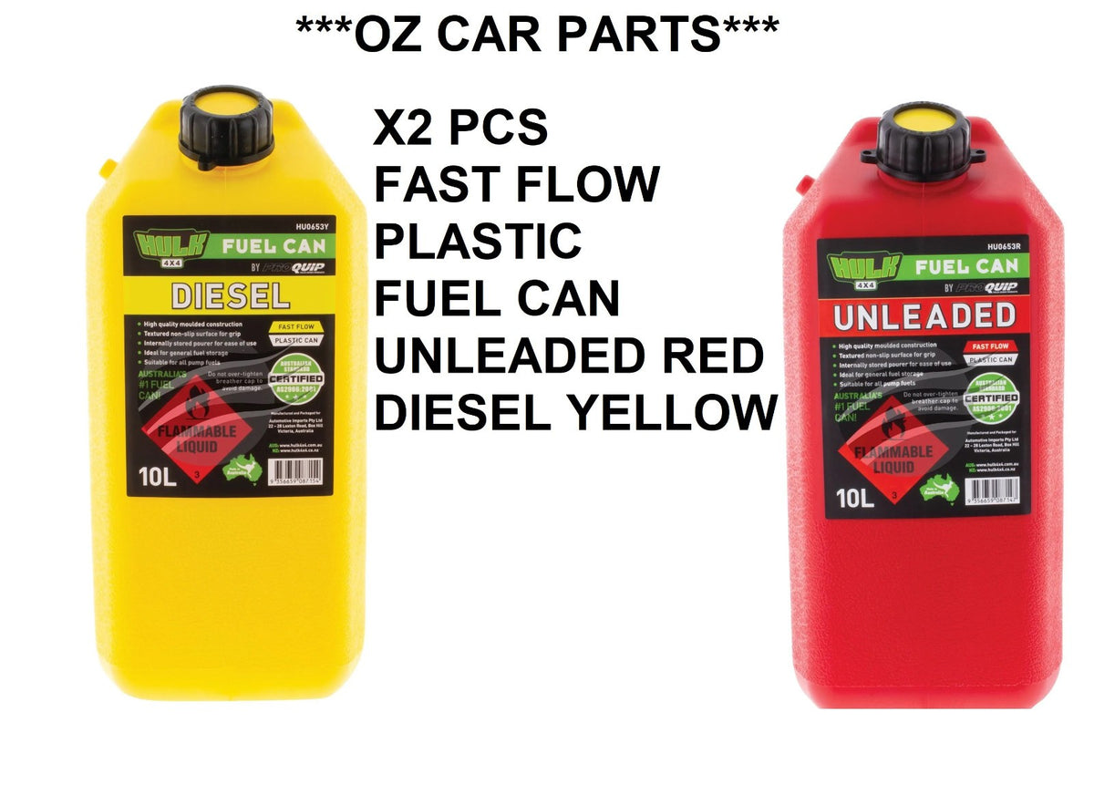 NEW HEAVY DUTY FAST FLOW PLASTIC FUEL CAN DIESEL & PETROL X2-PCS FUEL TANK