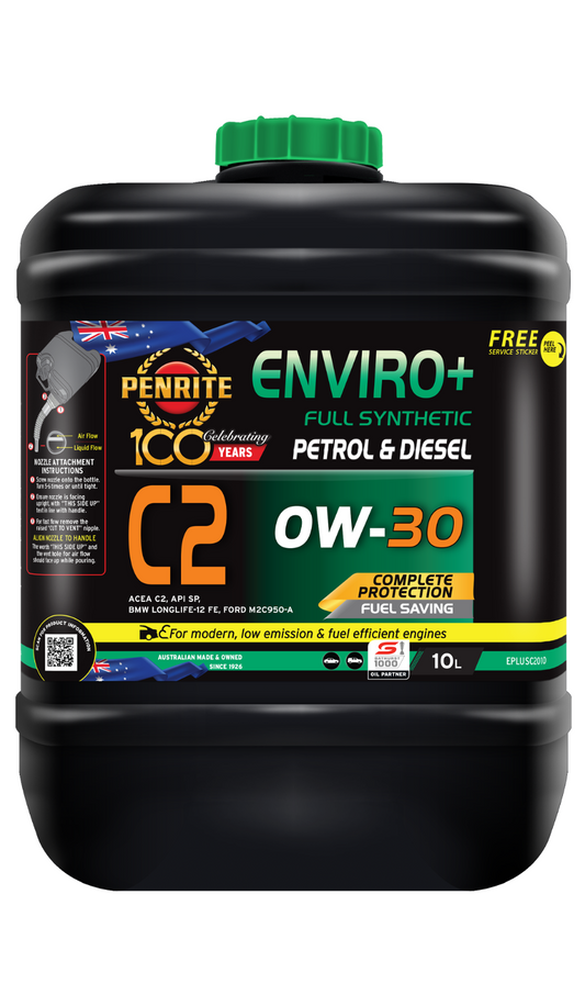10-Litre- *PENRITE* ENGINE OIL EPLUSC2010  ENVIRO+ C2 0W-30 (FULL SYN.)