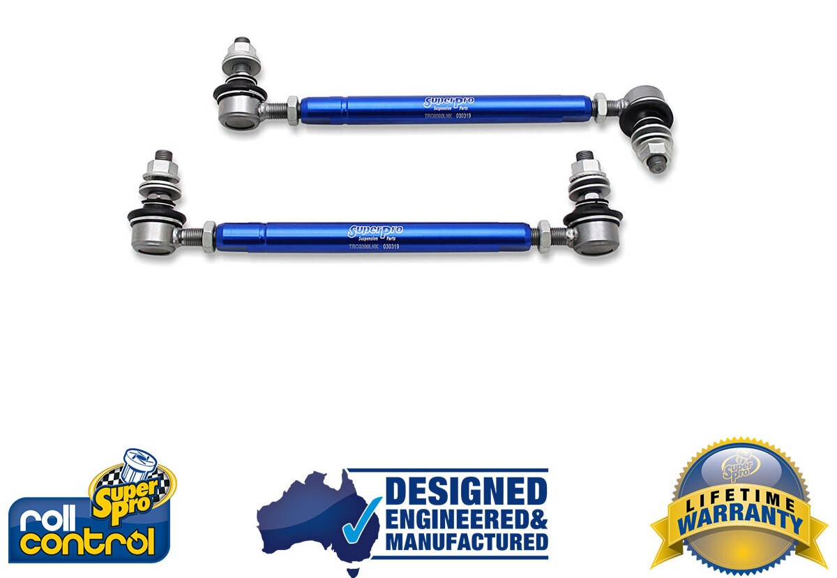 SuperPro HEAVY DUTY 10mm Adjustable Sway Bar Link Kit - Front 254-305mm TRC10200