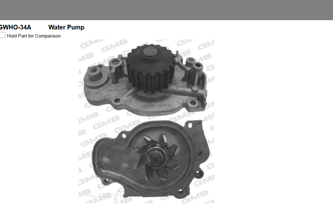 GENUINE GMB WATER PUMP+GASKET+SILICONE FOR Honda Prelude 2.3L BB i 16V (BB2)