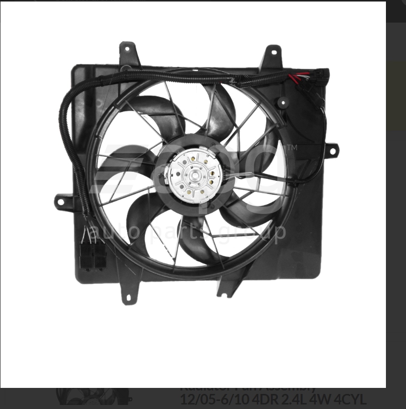 NEW RADIATOR FAN FOR CHRYSLER PT CRUISER 12/05-6/10 4DR 2.4L 4W 4CYL PET 2.0L 1T