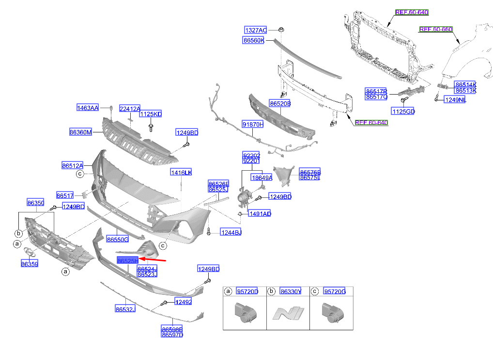 Genuine FRONT BUMPER BAR LOWER SPOILER FOR HYUNDAI I20 Hatch N Manual 2/2021-ON