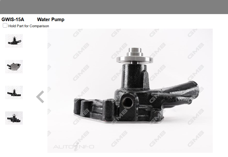 GENUINE GMB WATER PUMP+GASKET+SILICONE FOR Holden Rodeo 2.0L KB D (KBD26)