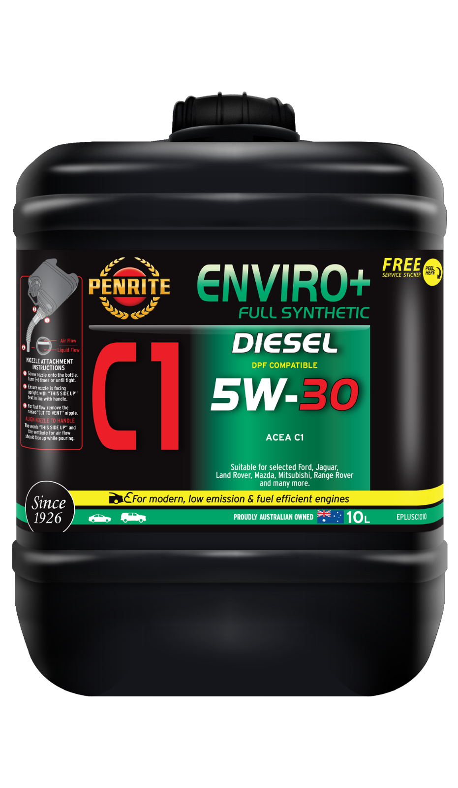 10-Litre - *PENRITE* ENGINE OIL EPLUSC1010  ENVIRO+ C1 5W-30 (FULL SYN.)