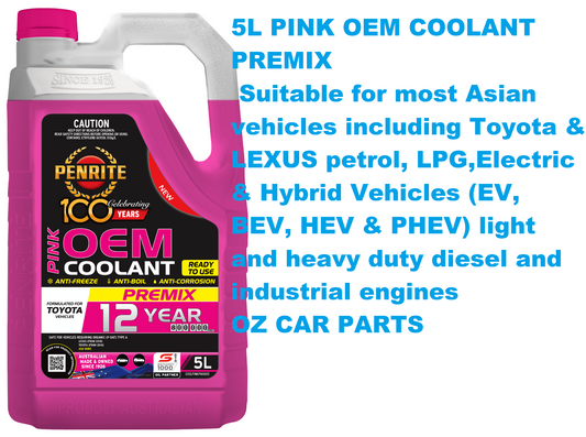 5L PINK OEM COOLANT PREMIX Anti-Freeze Anti-Boil for Honda Nissan Mazda hyundai