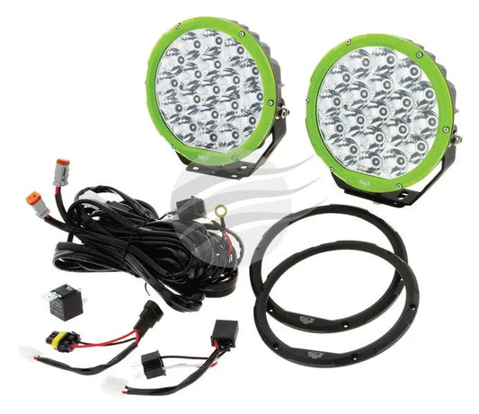 NEW HEAVY DUTY Round LED Driving LIGHT Kit PAIR Spotlight FULL SET  7'' inch
