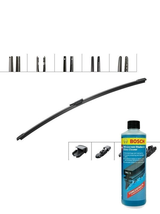 Bosch Wiper Blade 400mm + Windshield Washer Fluid Fits Volkswagen Caddy, MultiVa