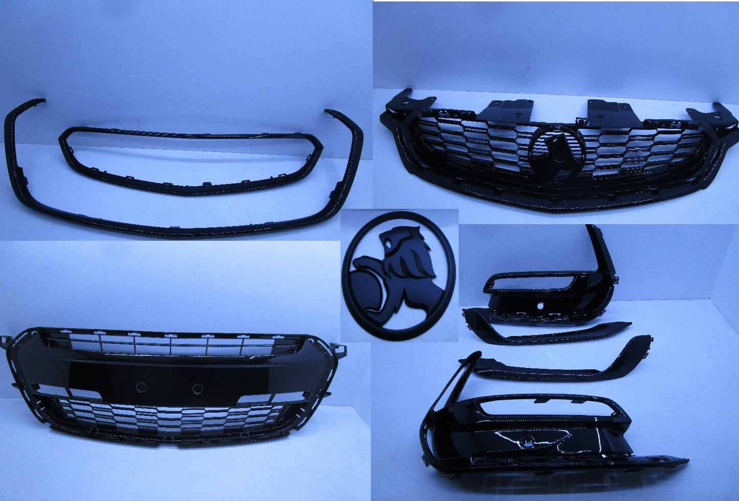 FRONT GRILLE SET GLOSS BLACK FOR HOLDEN VF SS SV6 SSV SERIES-2 SEDAN WAGON UTE