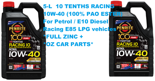 5-Litre 10 TENTHS RACING 10W-40 (100% PAO ESTER) OIL *PENRITE* RACING10W40005