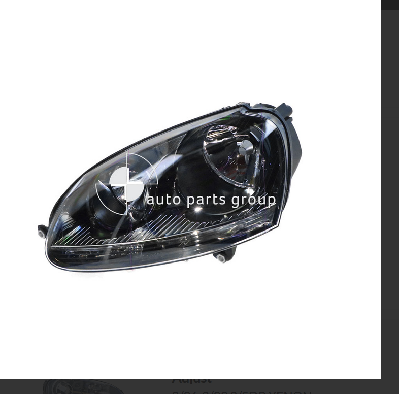 NEW LEFT HEADLIGHT LAMP FOR Volkswagen Golf MK-5 7/04-2/09 3/5DR HALOGEN BLACK