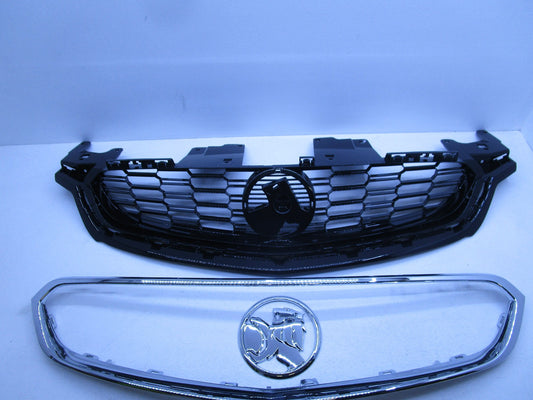 CHROME UPPER GRILLE SET WITH BADGE FOR HOLDEN COMMODORE VF SERIES-2 SS SV6 SSV
