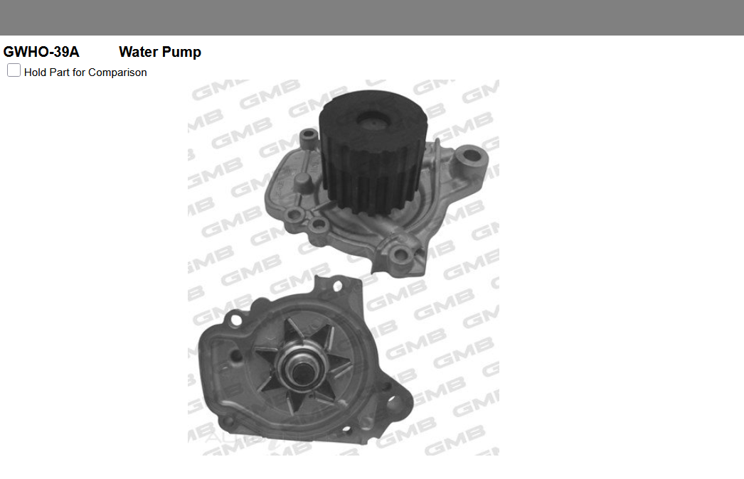 GENUINE GMB WATER PUMP+GASKET+SILICONE FOR Honda Civic 1.6 EJ,EM1 i VTEC (EM1)