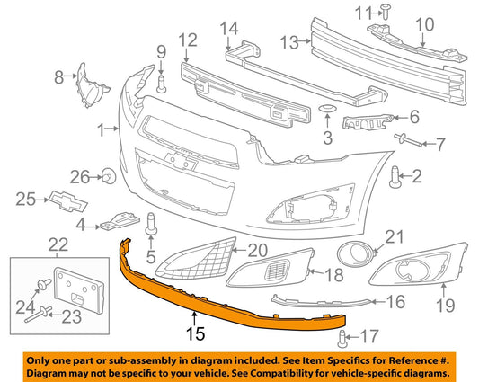 GENUINE BUMPER FASCIA LOWER AIR DEFLECTOR FOR HOLDEN TM BARINA 2012