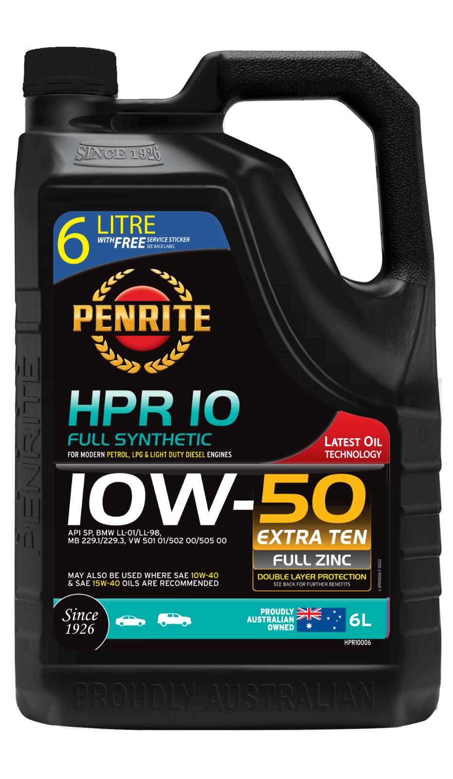 6-Litre *PENRITE*  HPR 10 10W-50 (Full Synthetic)  HPR10006 ENGINE OIL