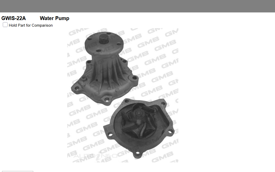 GENUINE GMB WATER PUMP+GASKET+SILICONE FOR Holden Rodeo 2.3 KB 4x4 (KBD44, KB49