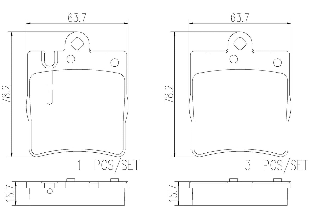Brembo REAR Brake Pad Set For Mercedes-Benz C-Class (W203 / CL203 / S203)
