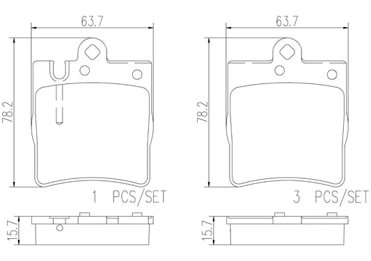 Brembo REAR Brake Pad Set For Mercedes-Benz C-Class (W203 / CL203 / S203)