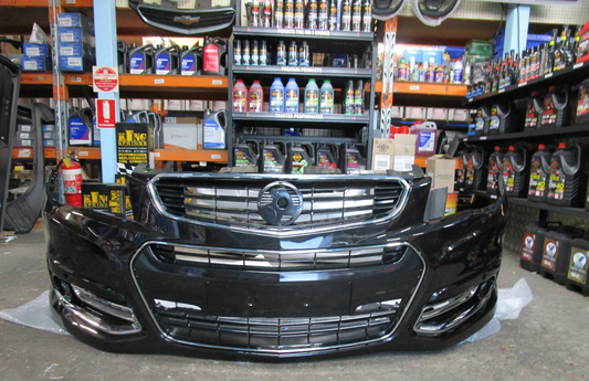 BLACK COLOUR FRONT BUMPER BAR COVER COMPLETE HOLDEN COMMODORE VF SV6 SS NEW