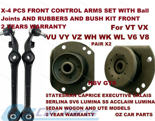 Front Control Arms SET-KIT Ball Joints Bush FOR 5.7 V8 VY VZ HOLDEN COMMODORE