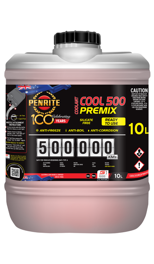 10-LITRE RED RED PREMIX COOLANT RED Anti-Freeze PENRITE COOL500REDPMX010