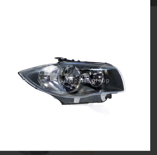 NEW DRIVER HEADLIGHT FOR BMW 1 Series E87 Manual Adjust 6/07-3/09 BLACK HALOGEN