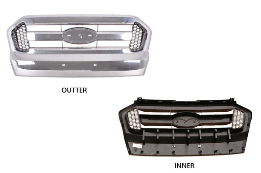 NEW FRONT GRILLE FOR FORD RANGER  PX SER2  06/2015 ~ 06/2018 CHROME