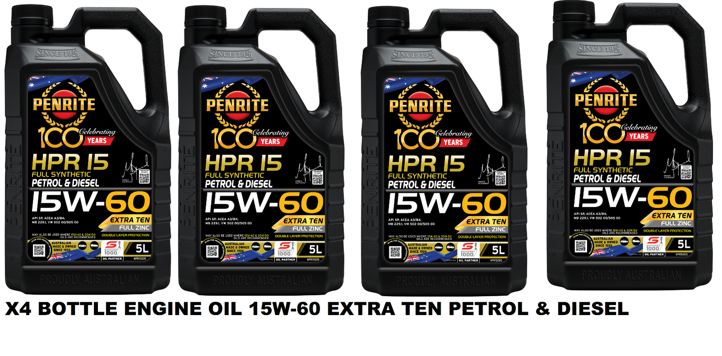 X4 BOTTLE ENGINE OIL FOR 15W-60 EXTRA TEN HPR 15 PETROL & DIESEL Full Synthetic