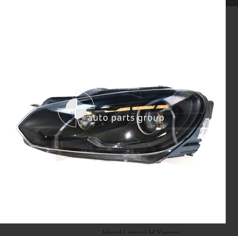 GENUINE LEFT HEADLIGHT FOR VOLKSWAGEN GOLF MK6 6/10-3/13 3/5DR R XENON BLACK TYP