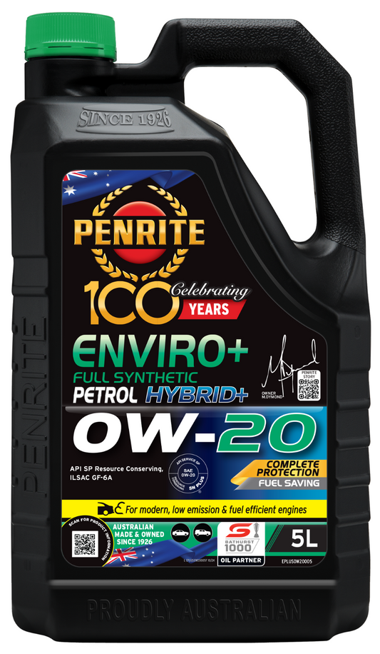 5-litre *PENRITE* ENGINE OIL -EPLUS0W20005- ENVIRO+ 0W-20 (FULL SYN.)