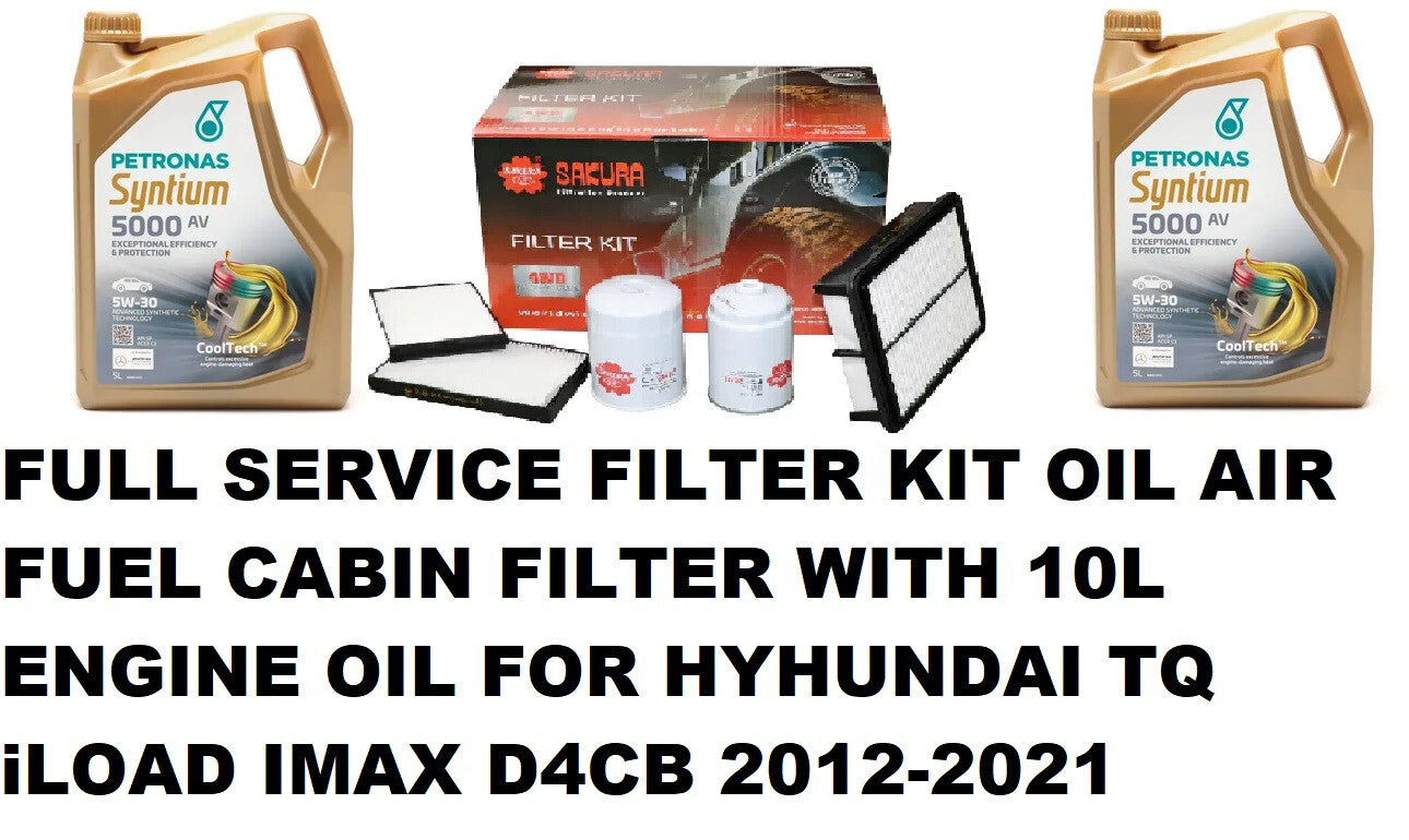 FULL SERVICE KIT OIL AIR FUEL CABIN FILTER WITH OIL FOR HYUNDAI TQ iLOAD IMAX