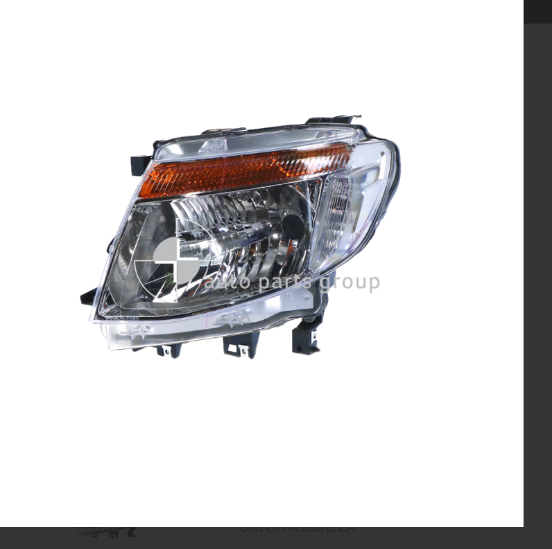 NEW LEFT HEADLIGHT FOR FORD RANGER PX1 CHROME HALOGEN MANUAL ADJUST 11-15