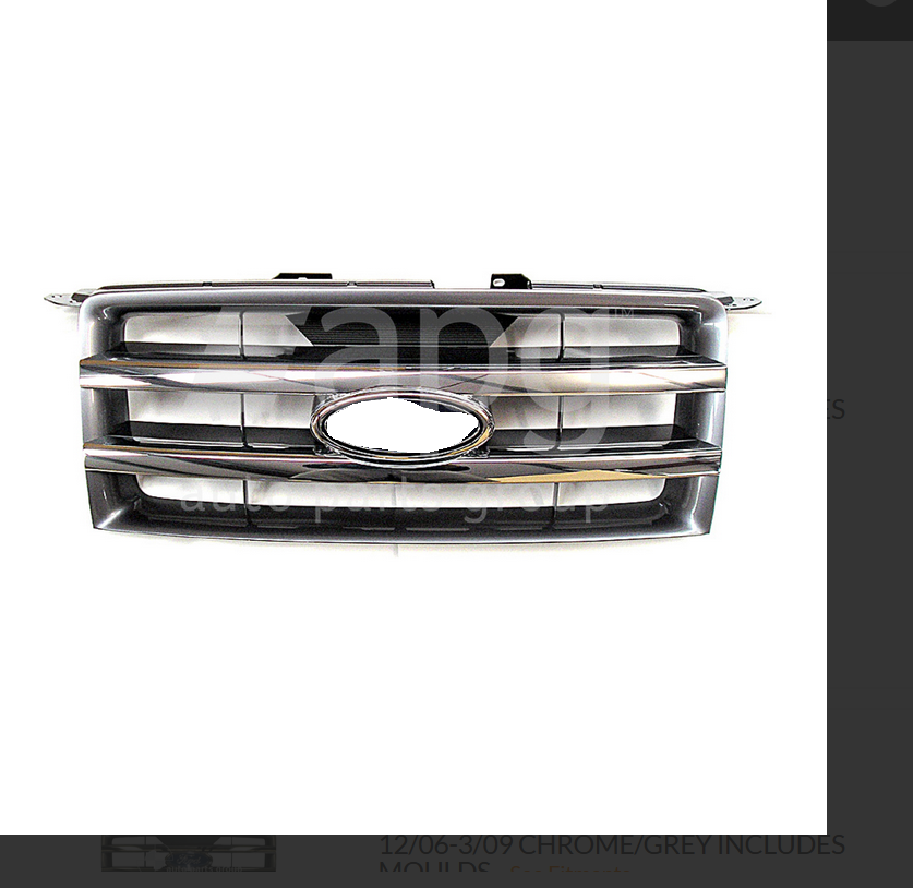 NEW FRONT UPPER GRILLE FOR FORD RANGER 12/2006-3/09 CHROME/GREY INCLUDES MOULDS