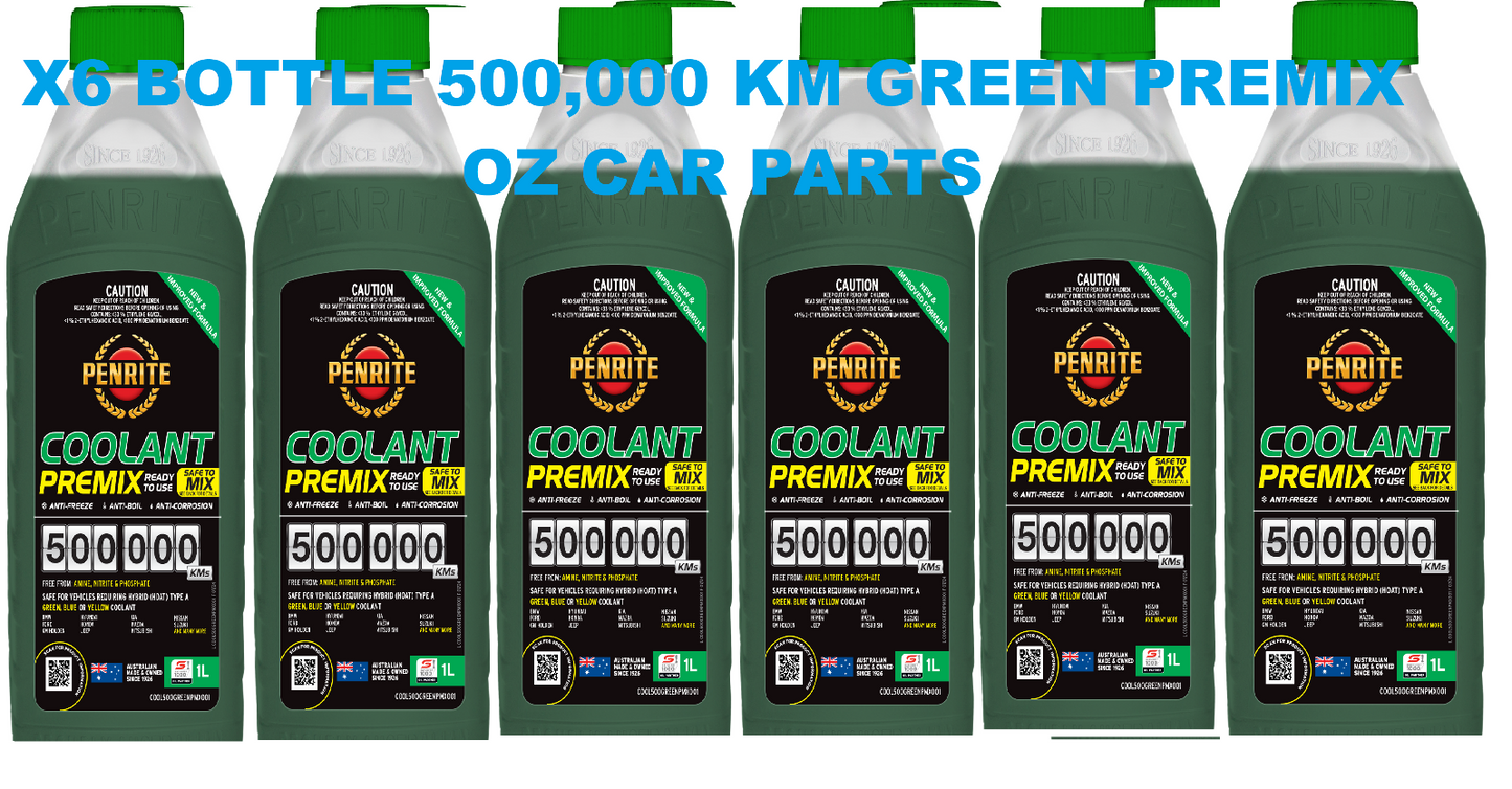 X6 BOTTLE Engine Radiator Coolant Anti-Freeze PENRITE 500,000 KM GREEN PREMIX