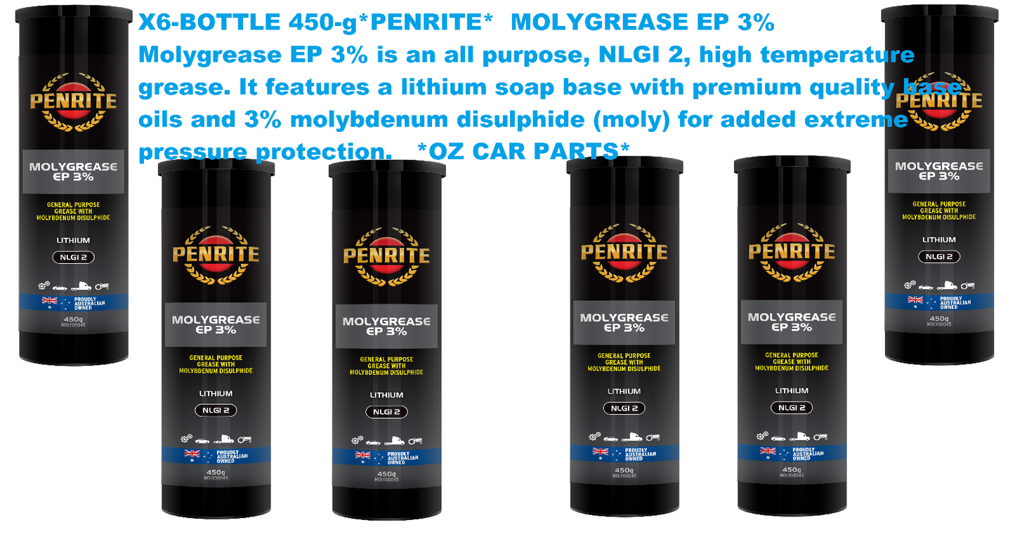 X6-BOTTLE- 450g PENRITE GREASE OIL *MOLY00045* MOLYGREASE EP 3%