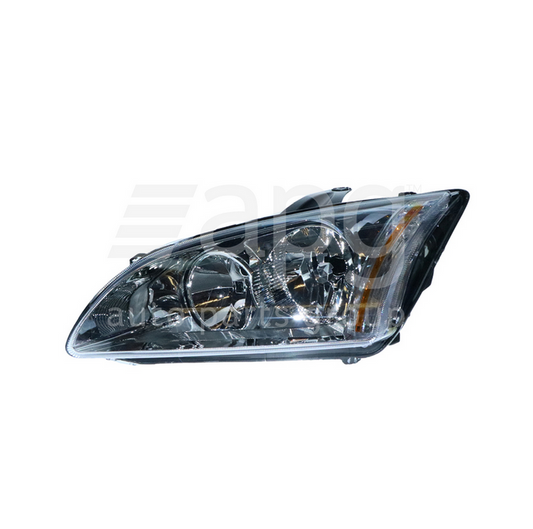 NEW CHROME LEFT HEADLIGHT FOR FORD FOCUS 1/2005-3/2009 LS/LT 4/5DR MANUAL Adjust