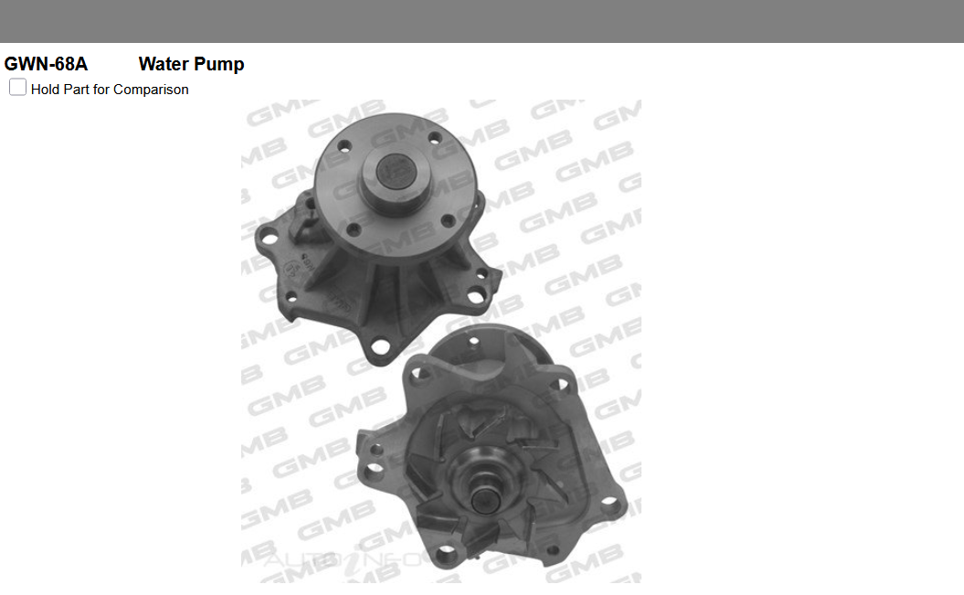 GENUINE GMB WATER PUMP+GASKET+SILICONE FOR Nissan Patrol 2.8L Y60,GQ SUV TD