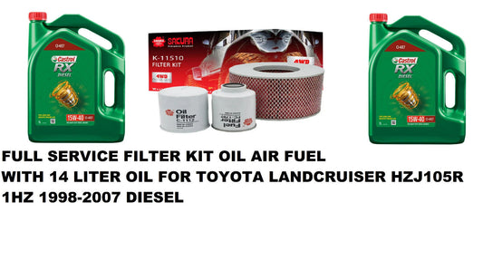FULL SERVICE KIT WITH 14L OIL FOR TOYOTA LANDCRUISER HZJ105R 1HZ 98-2007 DIESEL