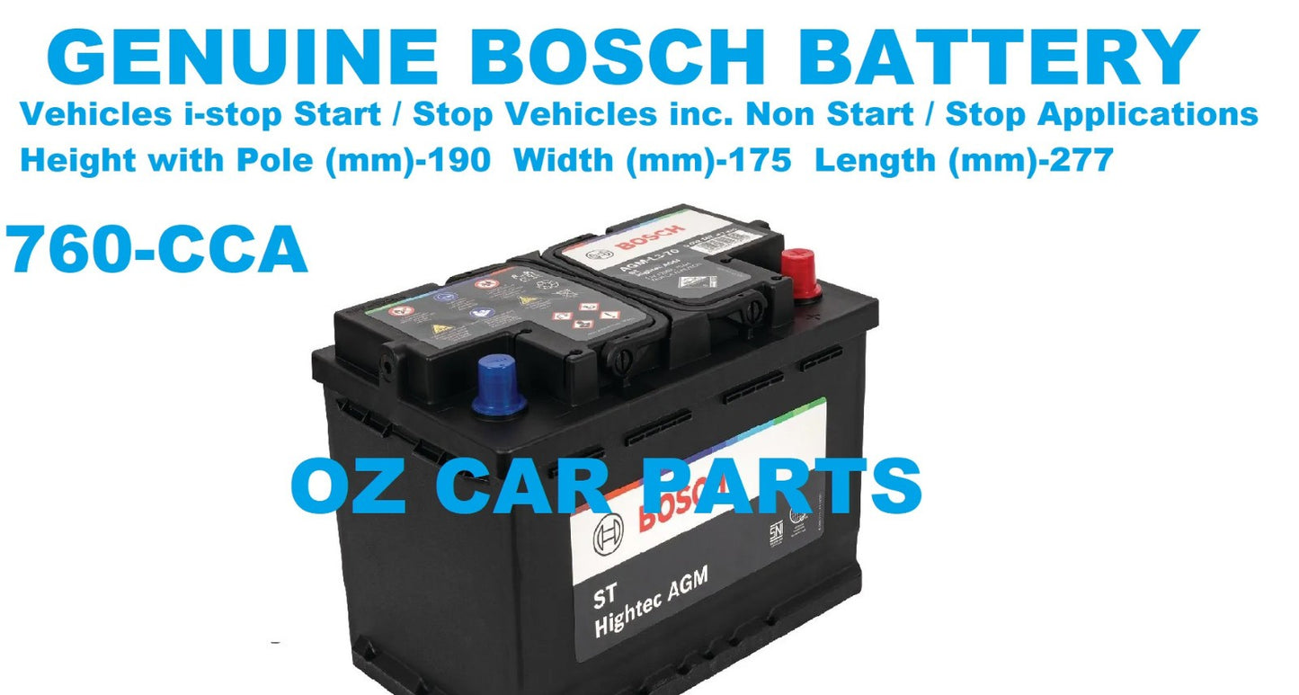 GENUINE BOSCH BATTERY FOR Start-Stop technology i-stop 760-CCA