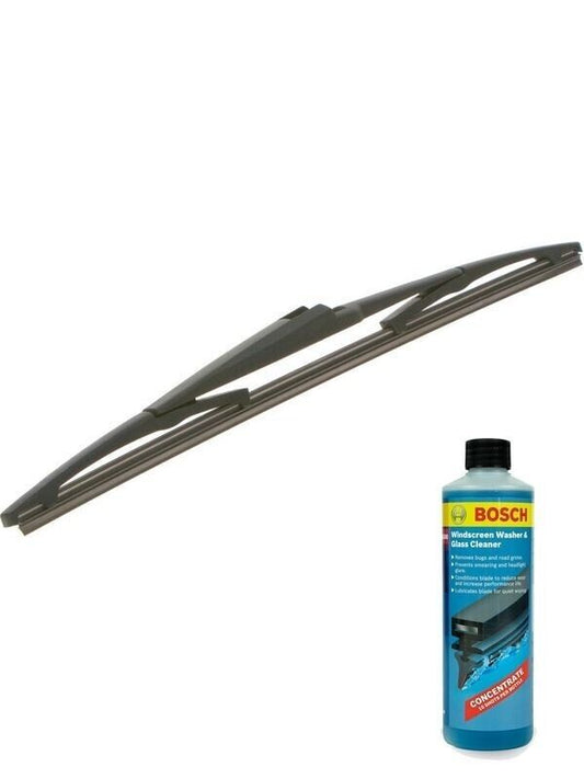 Bosch Rear Wiper Blade 350mm + Windshield Washer Fluid Fits Mazda, Mitsubishi, T