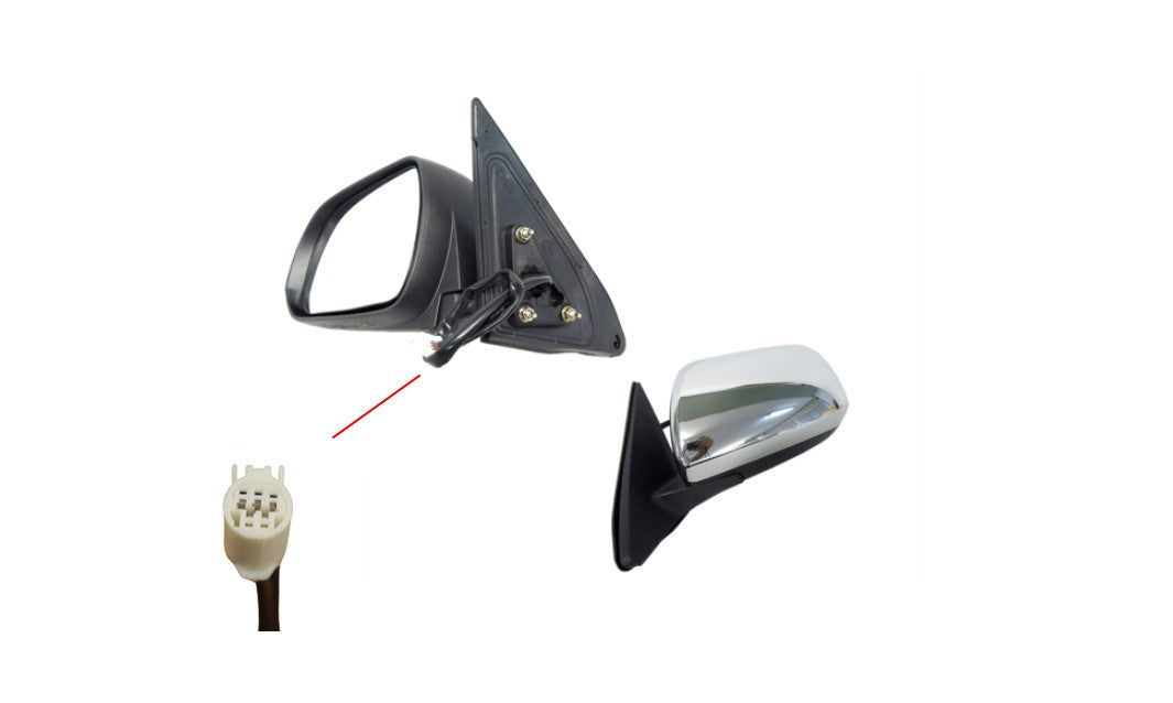 NEW LEFT SIDE DOOR MIRROR FOR TOYOTA KLUGER GSU40 08/2007-12/2013 3-PIN CHROME